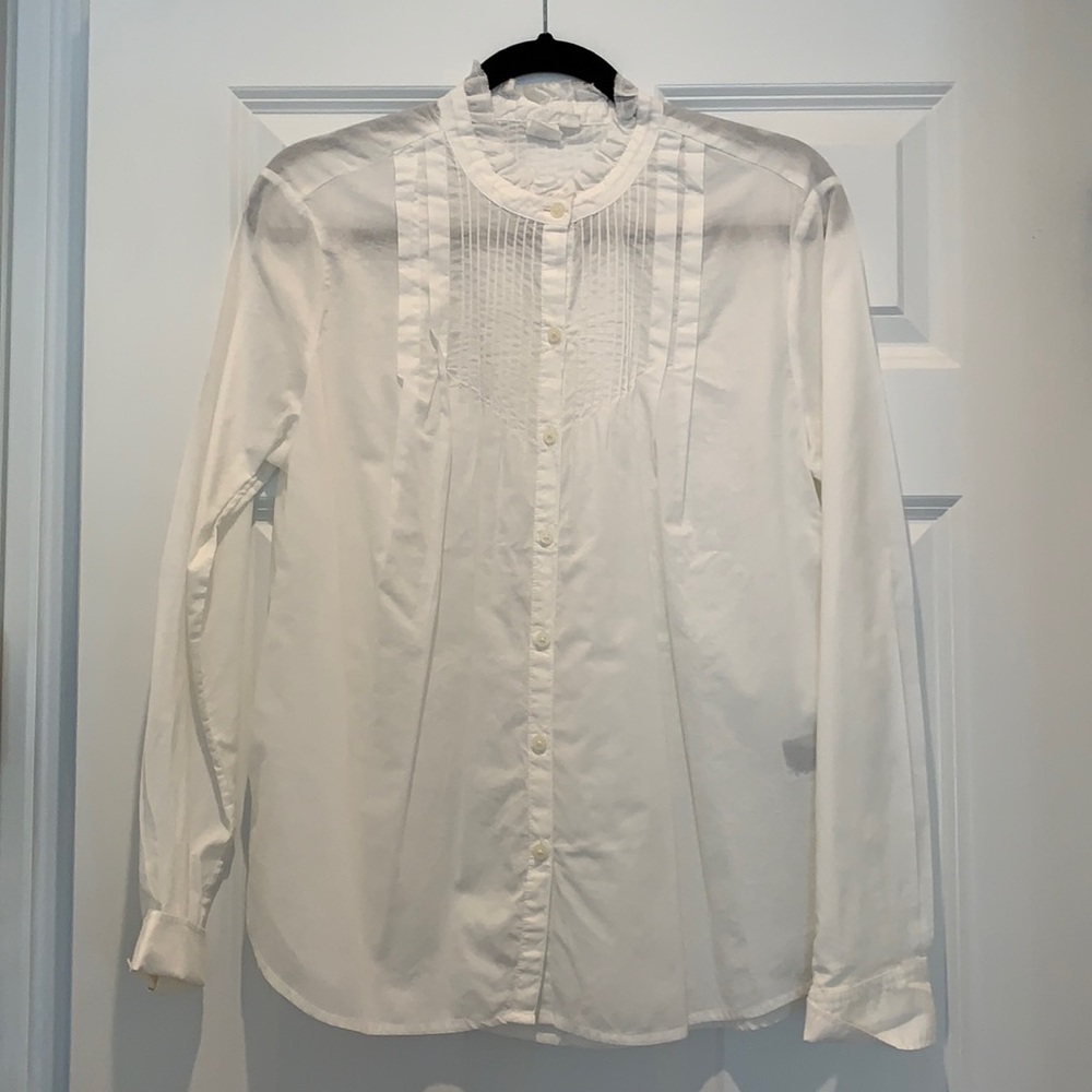 Gap White Cotton Button Down Top - image 1